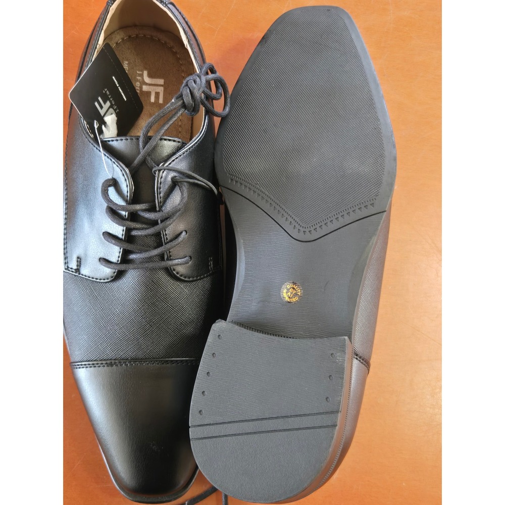 J Ferrar Mens Black Leather Lace Up Oxford Dress Shoes Memory Foam Size 9 Wide - Picture 6 of 8